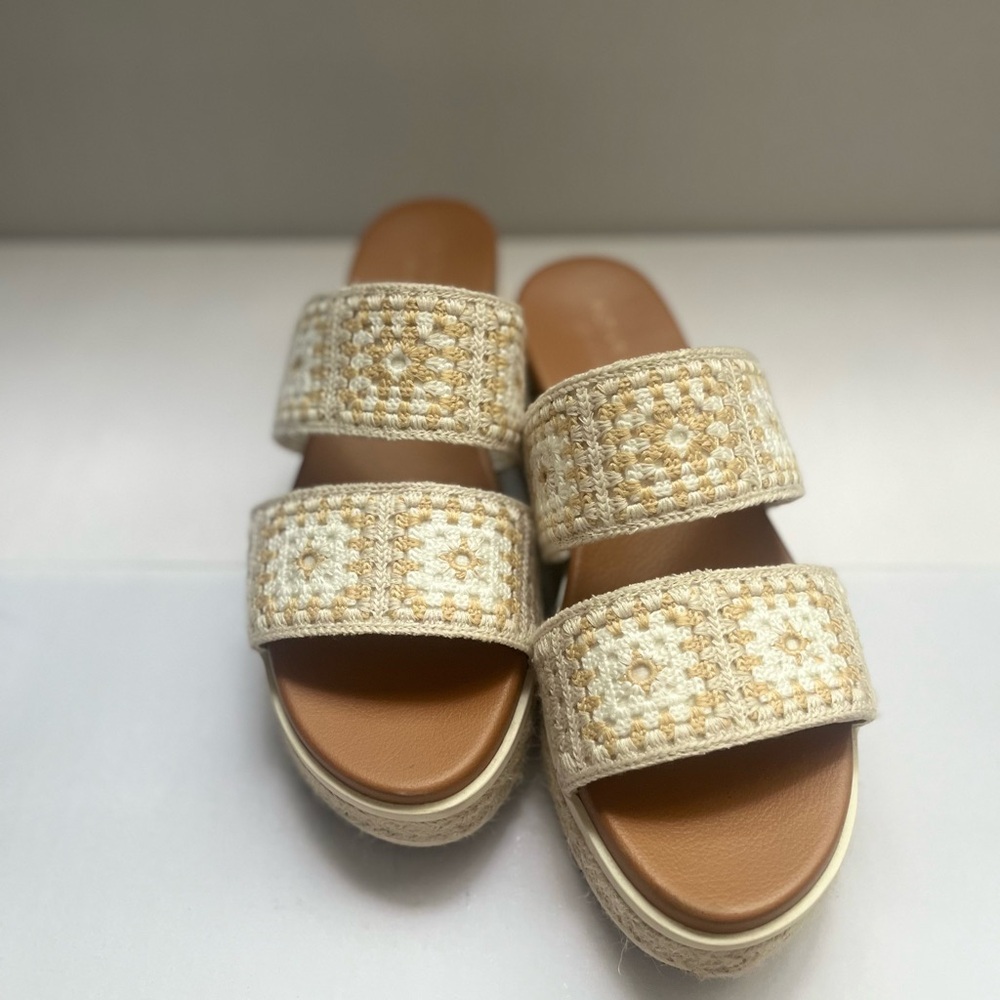 Altar'd State Cream Espadrille Slides with Woven Strap